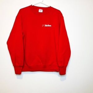 Vintage 80s Streetwear Mens Medium Marlboro Spell Out Crewneck Sweatshirt USA
